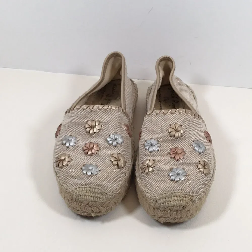 Jack Rogers Palmer Canvas Espadrilles Metallic Size 8